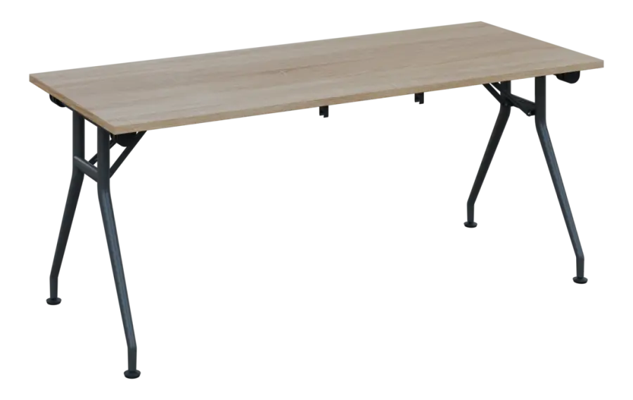 SLV 180 lak skládací jednací stůl 1800x700x750 mm, deska 25 mm, podnož černý lak, deska dub bardolin